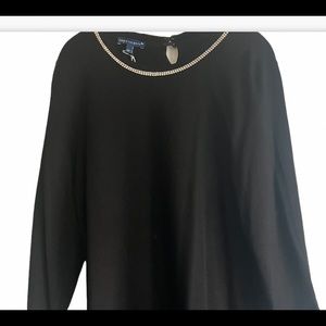 Talbots nwt size l- elegance!  Black dress w Swarovski style diamond look beads